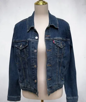 Levis Trucker Jacket XL Blue Denim Button Front Classic Pockets Workwear Western thumbnail 1