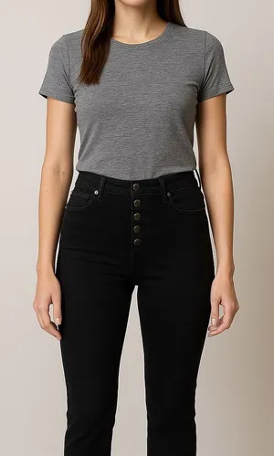Free People Black Button Fly High-Rise Raw Hem Women's Jeans 29 thumbnail 1