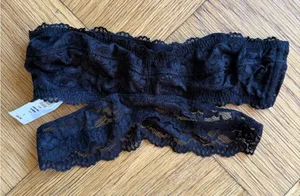 NWT Aritzia Talula Santa Rosa Bandeau Top, Black Lace, Size S thumbnail 1