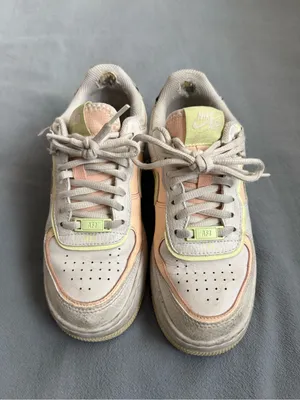 Nike Air Force Sneakers in Peach, Light Green & Off-White thumbnail 3
