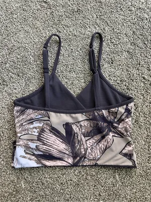 Maaji Reversible Wrap Bikini Top Textured Black Floral- Small thumbnail 6