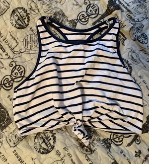 Aerie Striped Cropped Tank thumbnail 1