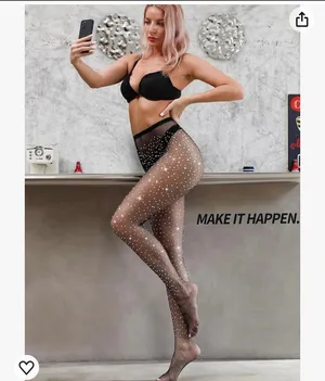 Black rhinestone stockings thumbnail 5