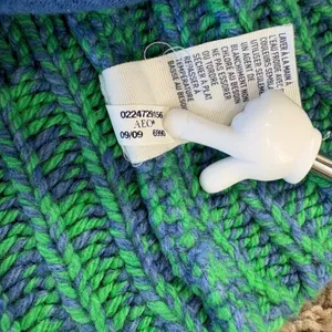 American Eagle Chunky Knit Shawl Collar Cardigan Sweater LG Green Blue‎ Pockets thumbnail 9