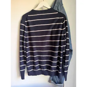 Banana Republic Breton Striped Cotton Sweater Large Navy White Coastal Preppy thumbnail 3