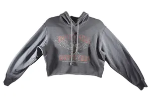 344 | Hollister‎ Mystic Soul Womens XS Graphic Cropped Hoodie Grey thumbnail 1
