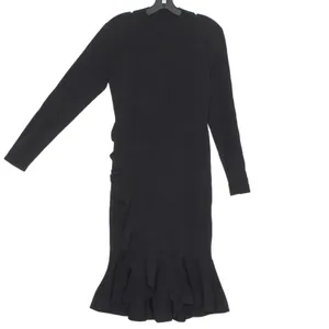 NWT Gianni Bini Dress Ruffle Cocktail Date Night Evening Party Romantic Black L thumbnail 2