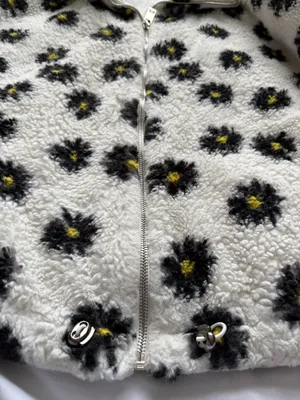 I Believe Women’s 2XL White/Black/Yellow Floral Sherpa Full Zip Jacket thumbnail 10