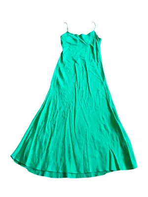 J. Crew Bold Green Midi Dress Spaghetti Strap Flowy Wedding Party Size 6 Women's thumbnail 1