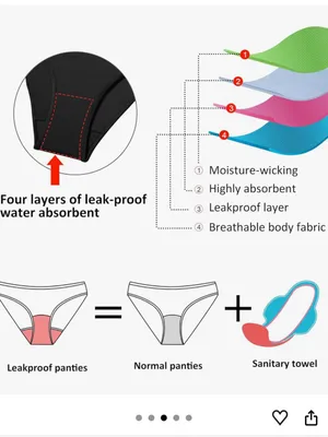 Beautikini Period Swimwear One Piece Leakproof Athletic Racerback Swimsuit thumbnail 4