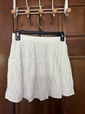 Flowy White Mini Skirt thumbnail 1