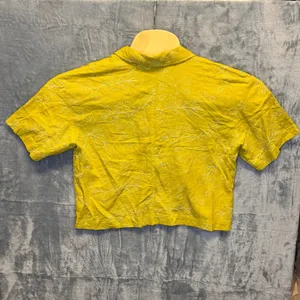 2141 | Madewell Linen Floral Embroidered Crop Top Yellow Womens M Summer thumbnail 2