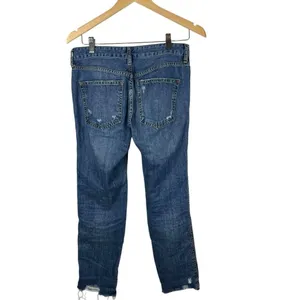 We The Free Jeans Straight Leg Raw Hem Medium Wash Women's Size‎ 25 Boho thumbnail 2