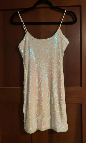 Lucy in the Sky White Homecoming Dress Sequin thumbnail 8