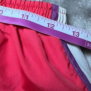 Nike Womens Size Medium Dri-FIT Running Shorts Pink‎ White Purple Athletic Gym thumbnail 8