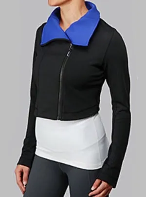 Lululemon Principle‎ Cropped Black & Bold Blue Athletic Jacket 10 thumbnail 1