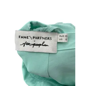 Fame & Partners Free People Jacy Ruffle Wide Leg Jumpsuit Mint Swiss Dot‎ Small thumbnail 11