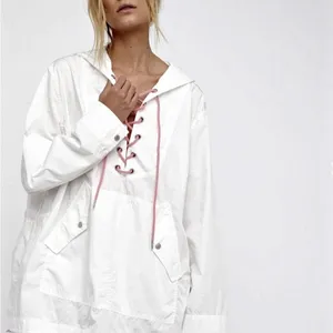 Free People White Jacket‎ with Pink Laces thumbnail 3