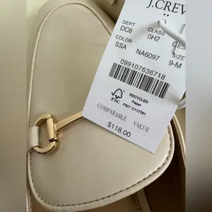 NWT J. Crew Women's Cream Mules with Gold Accent sz 9 thumbnail 8