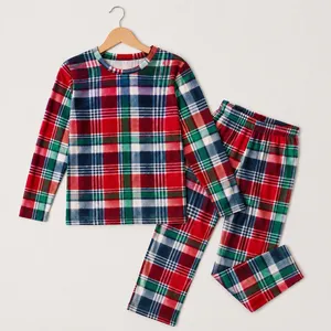 Joyspun Womens Pajama Set 3X Navy Water Red Green Plaid Plush 2 Piece Cozy PJs thumbnail 2