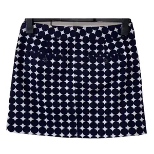Jcrew Polka Dot Blue and White Cotton Mini Skirt(Size 4) thumbnail 2