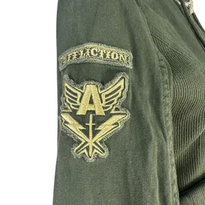 Affliction Black Premium Womens XS Green Military Style Hooded Jacket thumbnail 3