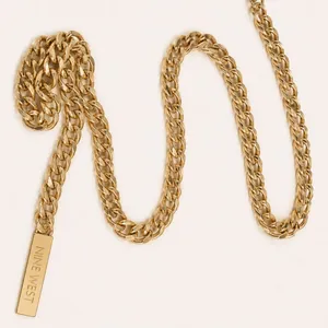 Nine West gold-tone chunky chain-link belt thumbnail 1