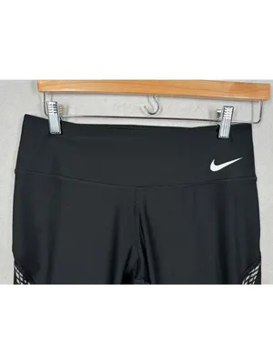 Nike Power Legendary Training Capris Black Cropped Leggings Women's Medium M thumbnail 3