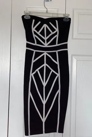 Windsor Black And White Strapless  Dress thumbnail 1