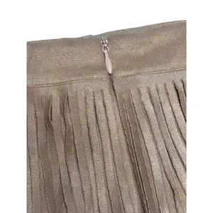 Cavender's Taupe Fringed Mini Skirt size Small New thumbnail 7