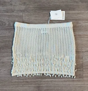 NWT Peppermayo Scorpio Crochet Mini Skirt in Ivory, Size M/L thumbnail 1