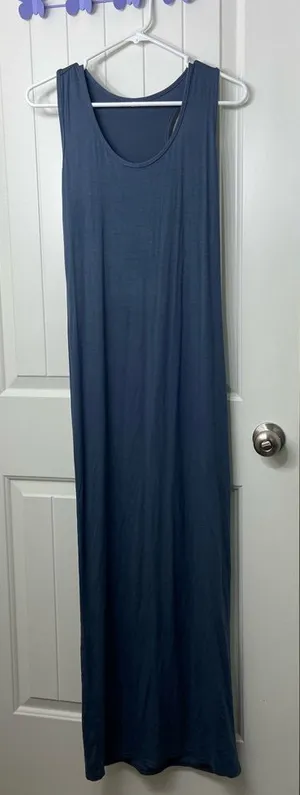 EUC Women’s racerback maxi stretch scoop neck‎ thick strap sleeveless dress S/M thumbnail 1