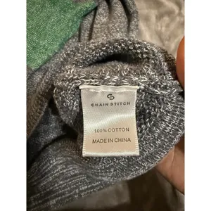 Chain Stitch Size 2XL Women Green Grey Crew Neck Sweater‎ Long Sleeve Causal thumbnail 4