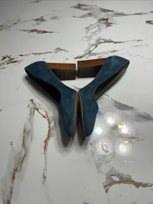 Franco Sarto Blue Suede Block Heel Pumps thumbnail 10