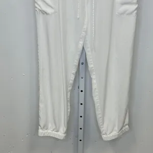 Mags & Pye White Cargo Jogger Pants Women's Medium Elastic Waist Zipper Detail‎ thumbnail 4