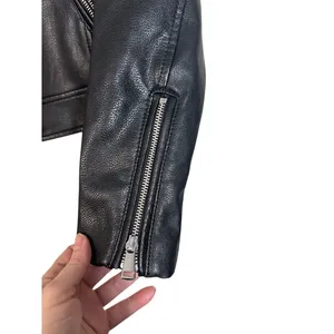 Ann Taylor Black Vegan Leather Edgy Moto Jacket NWT Women Sz XS thumbnail 6