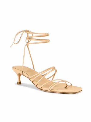 LPA Lucia Heel in Nude, Ankle-Tie Strappy Kitten Heel Sandal in Nude, size 6.5 thumbnail 3