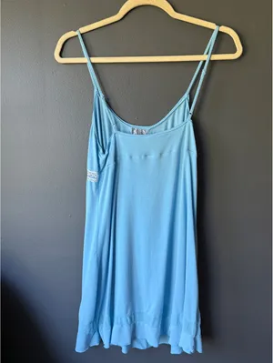 Victoria's Secret Angel Light Blue Lace Trim Slip Dress Size M thumbnail 2