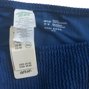 Aerie Blue Crinkle Side Tie Bikini Bottoms thumbnail 5