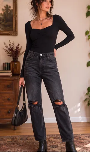 AMERICAN EAGLE Distressed Mom Jeans thumbnail 1