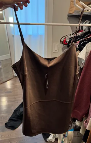 Express brown silk tank NWT thumbnail 1