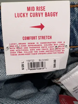 Lucky Brand Baggy Mid Rise Curvy Wide Leg 28L NEW thumbnail 13