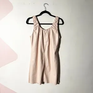 Dolce Cabo Mini Dress Medium Pink Faux Leather Ruched Fairy thumbnail 2