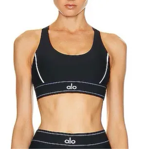 Alo Yoga Airlift Suit Up Bra Black/White Size X-Small thumbnail 1
