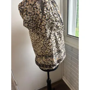 Anthropologie Pleated Puff Sleeve Blouse Small Boho cottage core croquette thumbnail 5