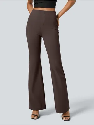 Halara Flex High Waisted Slight Flare Work Pants Brown Size M Office NEW thumbnail 2