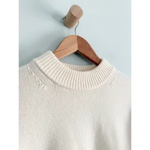 Madewell | NWT SoftWool Boxy Crewneck Sweater in Heather Cloud Cream | Sz S thumbnail 5