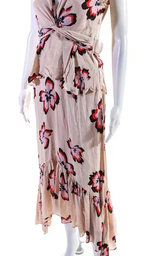 Dress A.L.C. Floral midi fitted size 12 thumbnail 1