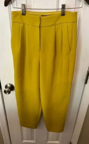 Express high rise mustard yellow ankle pants size 2 dress pants work pants thumbnail 1