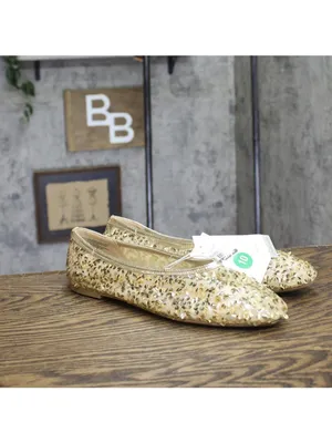 NWT A New Day Womens Sammie Ballet Flats 94685491 Gold Yellow 10M thumbnail 2